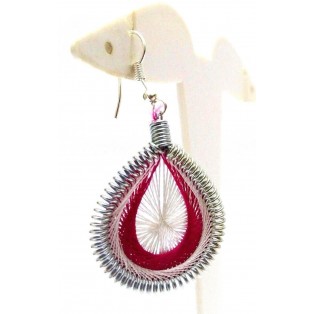 THE PINK WEB Thread Work Earrings Jewelry Hook Drop Long Dangle Boho Ethnic AE36
